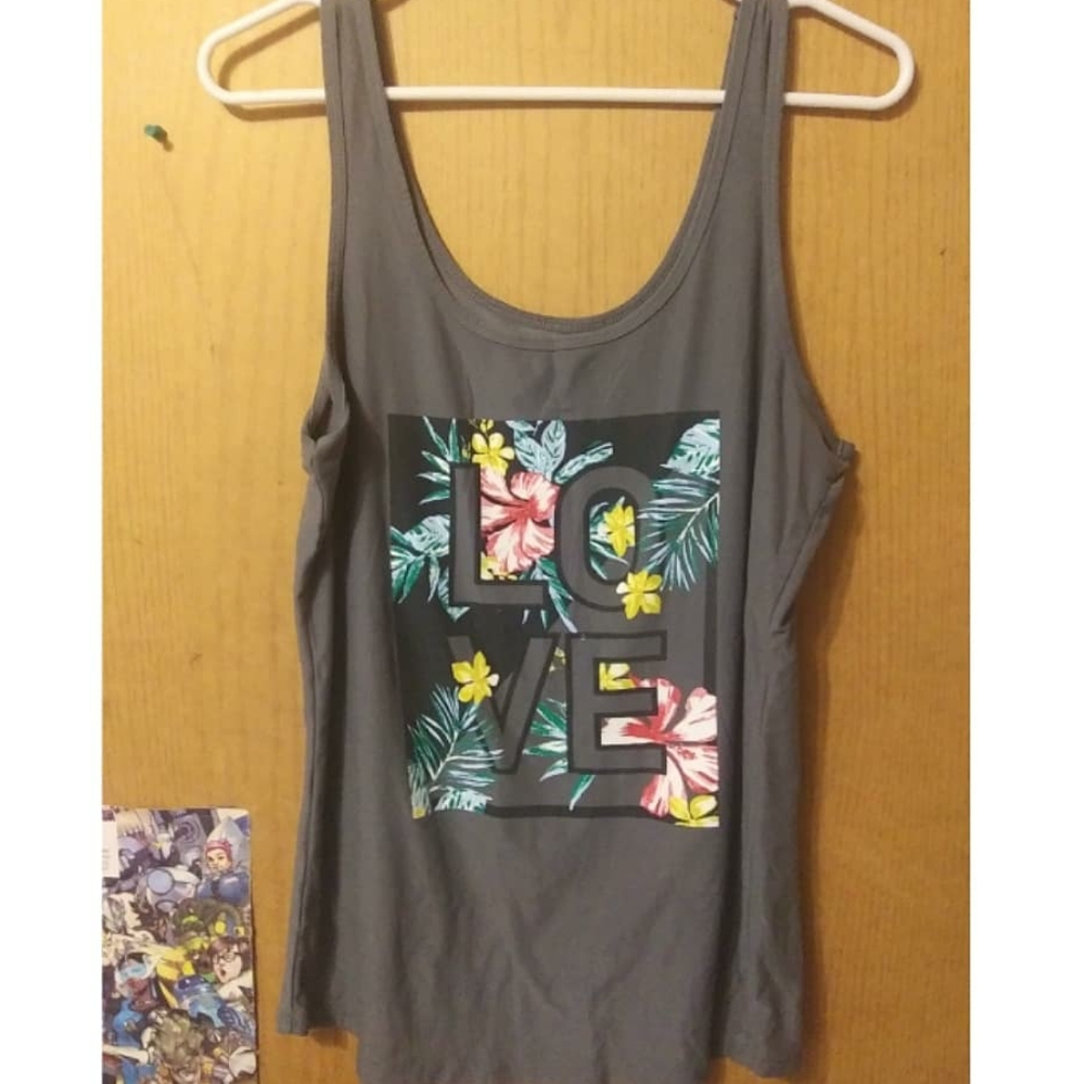 Floral Grey Love Top